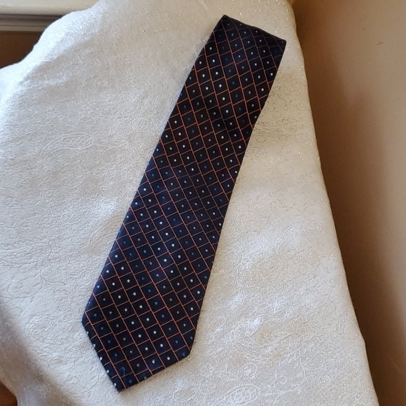PIERRE CARDIN black/orange neck tie - Picture 1 of 5